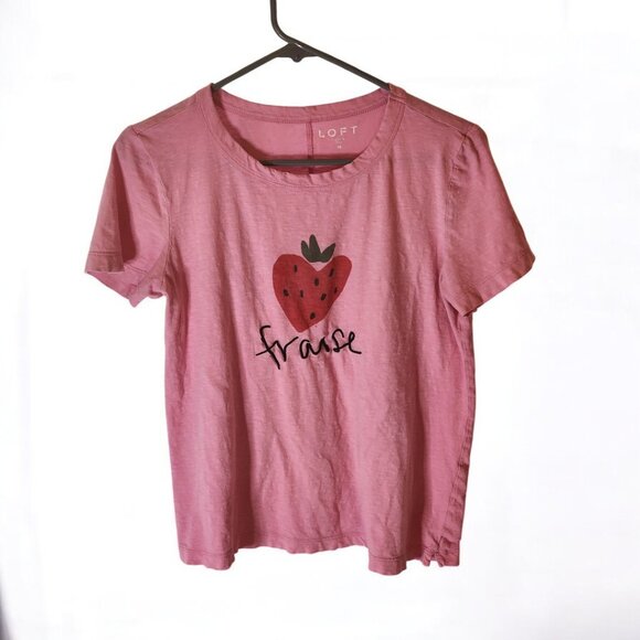 LOFT Graphic Tee Bundle Size M – Strawberry, Spring Bike, Ladybug – Cute Whimsy - Picture 3 of 16